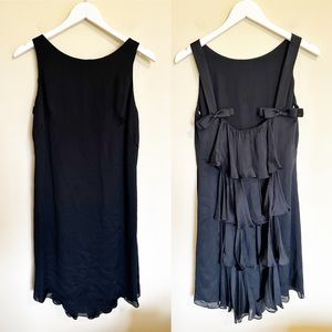 Marchesa Notte black silk cocktail dress